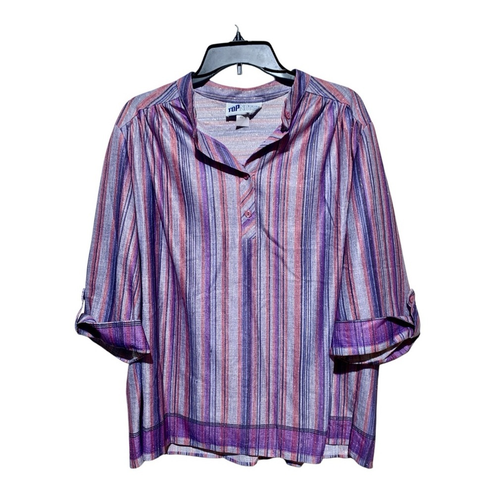 Vintage Top Notch Striped Top With Silver Lurex Size 12